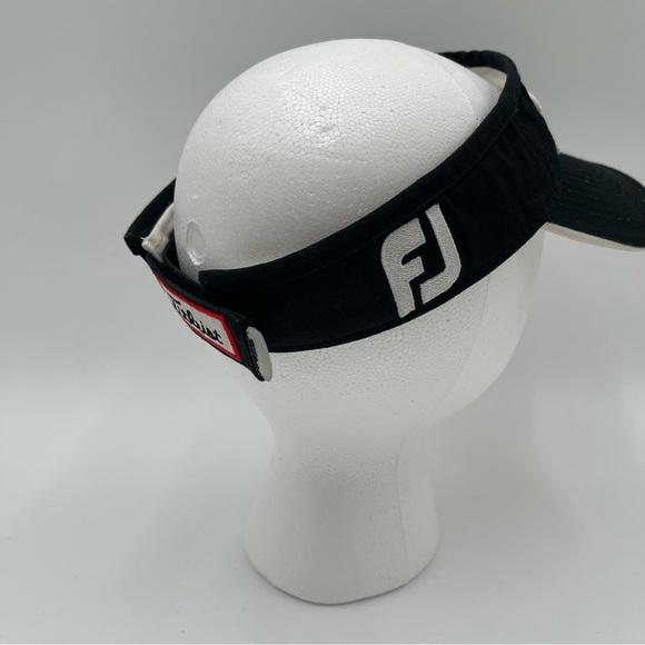 Titleist Pro V1 Footjoy Sun Visor Hat Cap Black & White One Size Adjustable - Picture 5 of 12